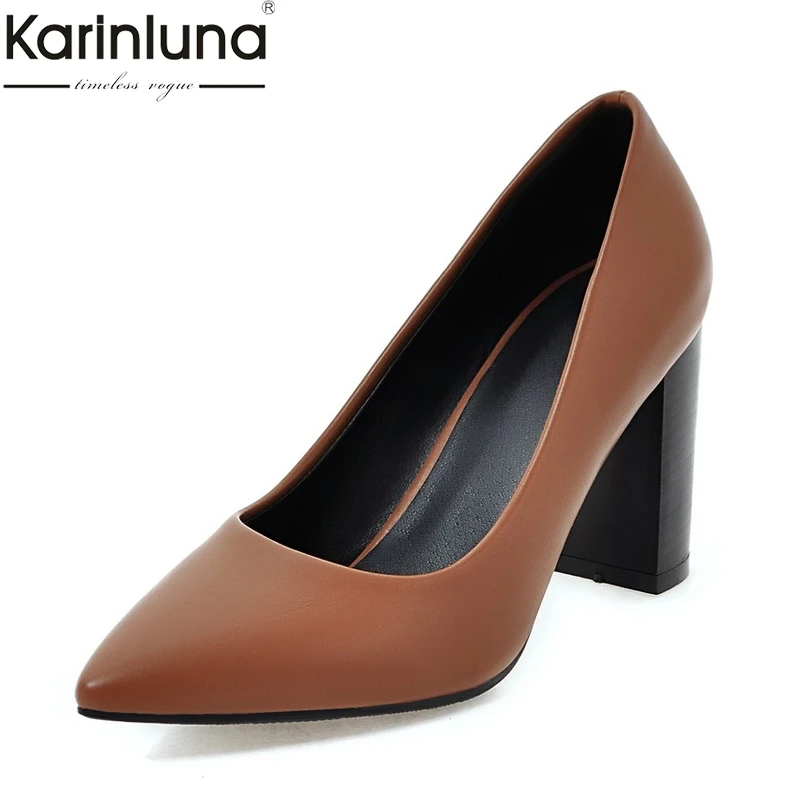 

Karinluna 2019 Brand dropship plus Size 33-43 sexy pointed toe women's Shoes woman mature High Heels elegant lady Pumps