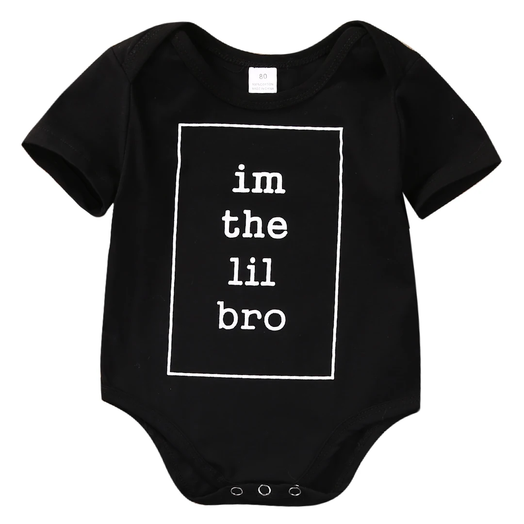 

Casual Newborn Infant Baby Boy Bodysuit Clothes Short Sleeve Little Bro Body Suit One Pieces Outfit Bebes Clothing 0-18M