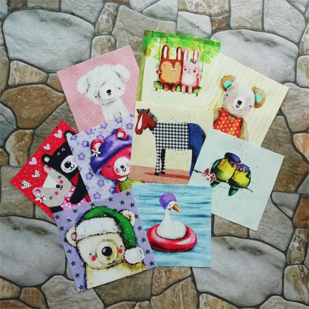 

Cotton canvas Fabric Patchwork diy Sewing Cloth Craft cartoon Decoration for children room bag decora Cartoon doll 15x15cm-9pcs