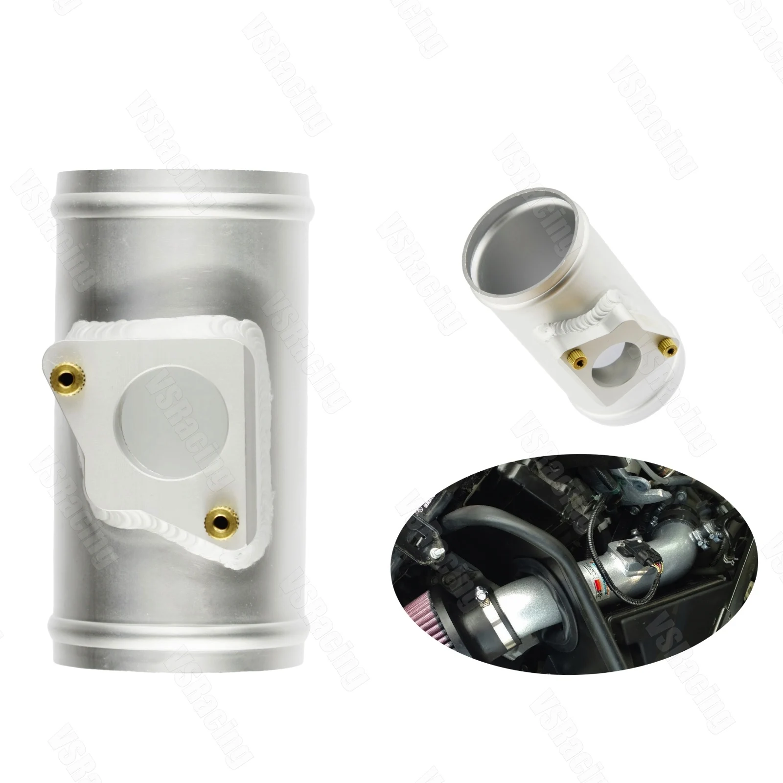 

Car Aluminium Mass Air Flow Sensor Adapter MAF Air Intake Mount For Toyota CHR C-HR Mazda Subaru Air Intake Meter Mount 63mm