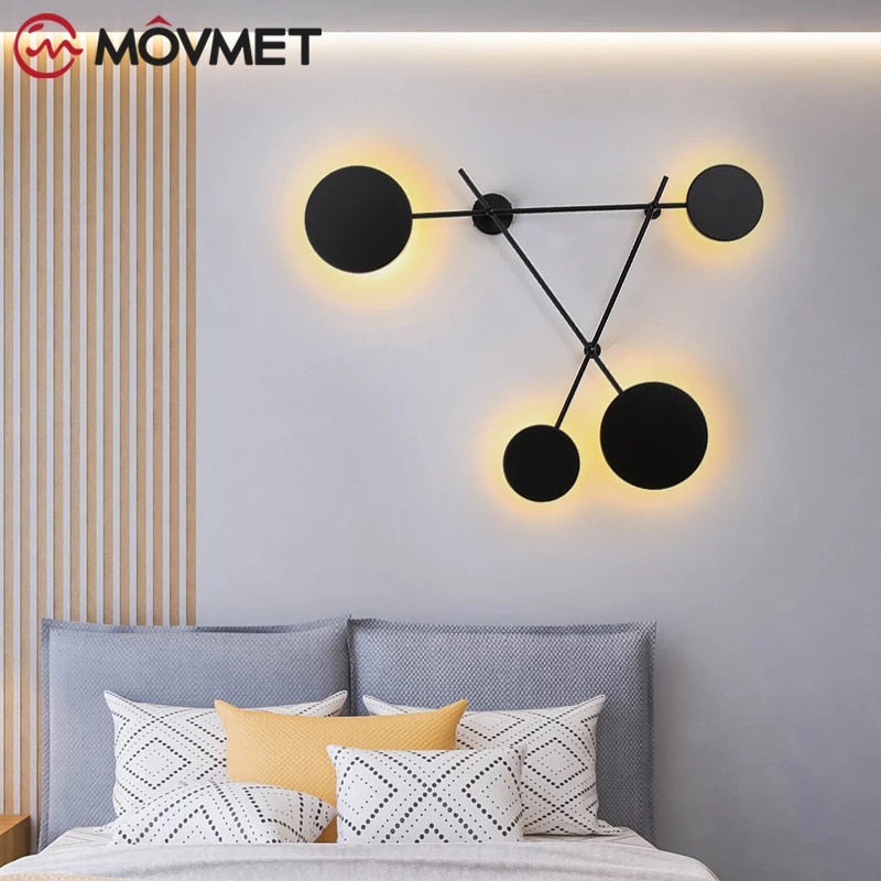 

Modern Wall Lamps for bedroom study living balcony room Acrylic home deco in White black iron body sconce led lights Fixtures