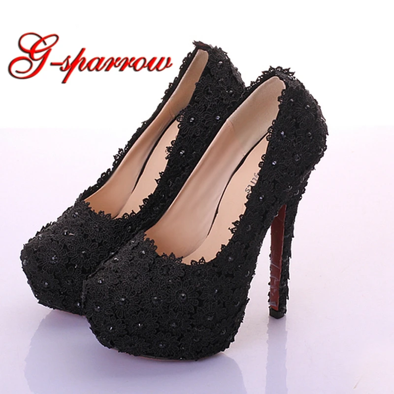 black lace shoes