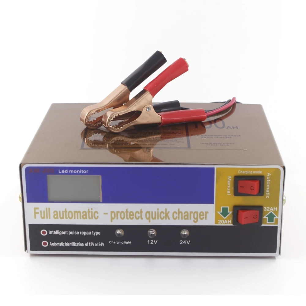 

110V Car Battery Charger 12V 24V Full Automatic Electric Car Battery Charger Intelligent Pulse Repair Type 100AH for Motorcycle
