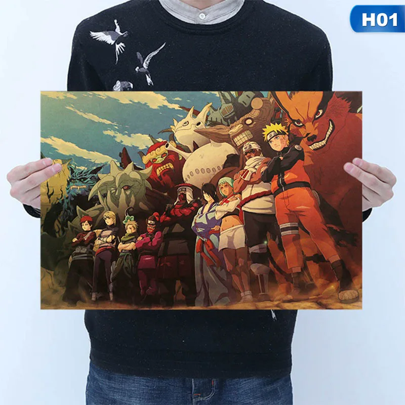 Наруто Shippuden Аниме игра плакат искусство из шелковой ткани с принтом 51x35 см Саске Настенная картина декор комнаты