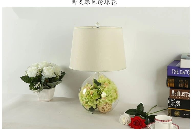 Candeeiro de Mesa de Vidro Lâmpada de Mesa Nórdico Moderno Flores Decorar Cabeceira Noite Jardim Americano Criativo Simples Lampara pé 12 Nórdico moderno candeeiro de mesa de vidro