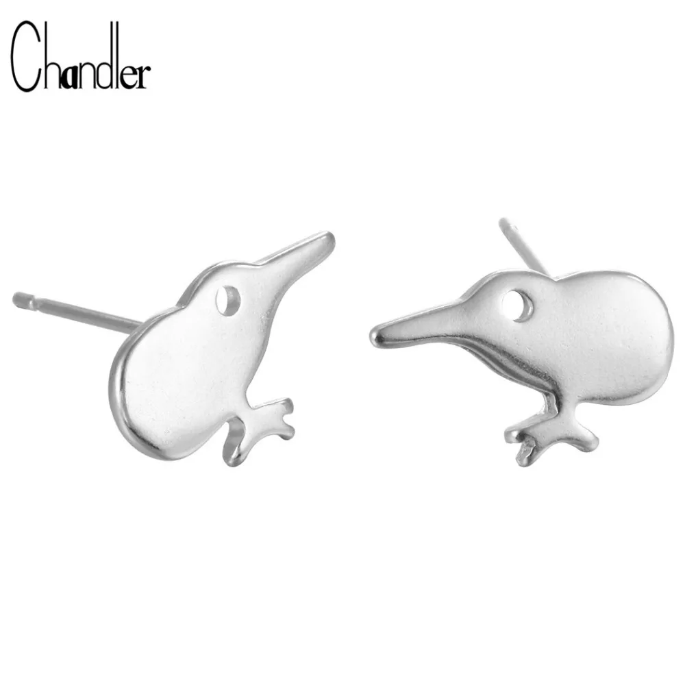 Chandler 925 Silver Baby Kiwi Bird Small Vivid Love Stud Earring For Women Kids New Brushed  2017 Trendy Lucky Bijoux Luxury