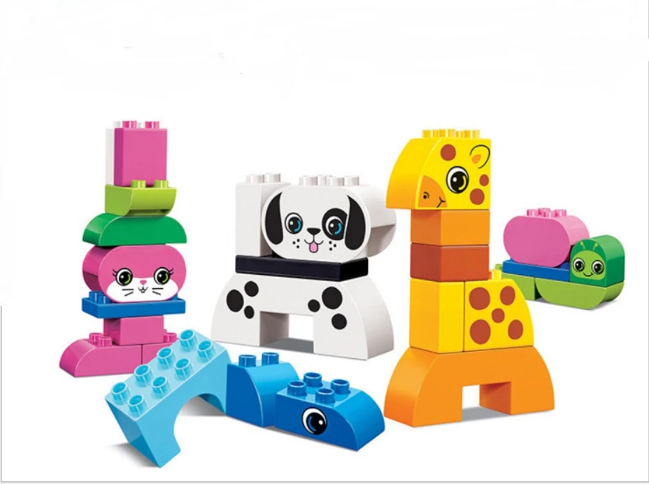 Grande Taille Briques Chine Marque Blocs De Construction Classique Bebe Jouet Compatible Avec Lego Duplo Creative Jouer Creative Animaux Aliexpress