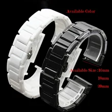 14mm 16mm 18mm 20mm New High Quality Black 100% Ceramic Watch Band Bracelet Fit Mens Lady Watch