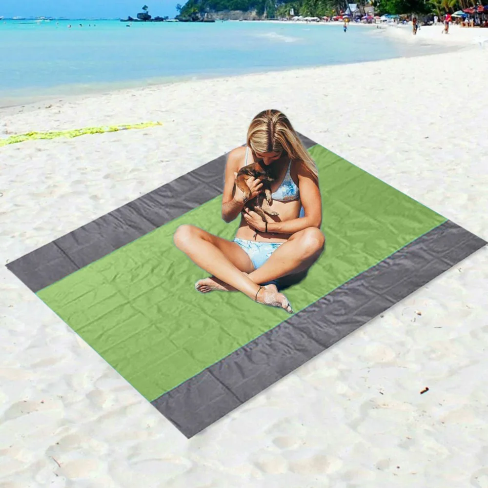 2019 Outdoor camping mat beach mat portable beach waterproof folding pocket beach mat self inflating camping mattress 40J3 (4)