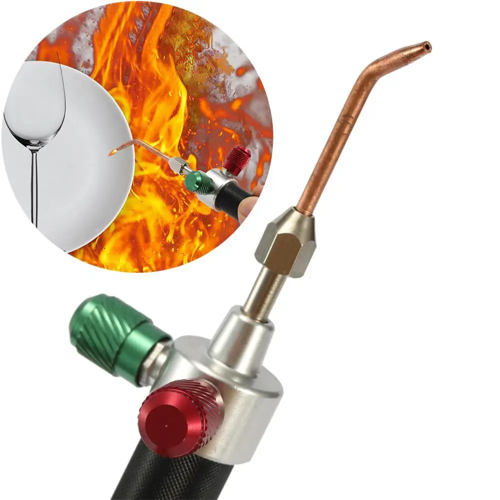 

Mini Oxygen Acetylene Welding Torch + 5 Tips for Platinum Stainless Steel Metal Welding Torches Hot