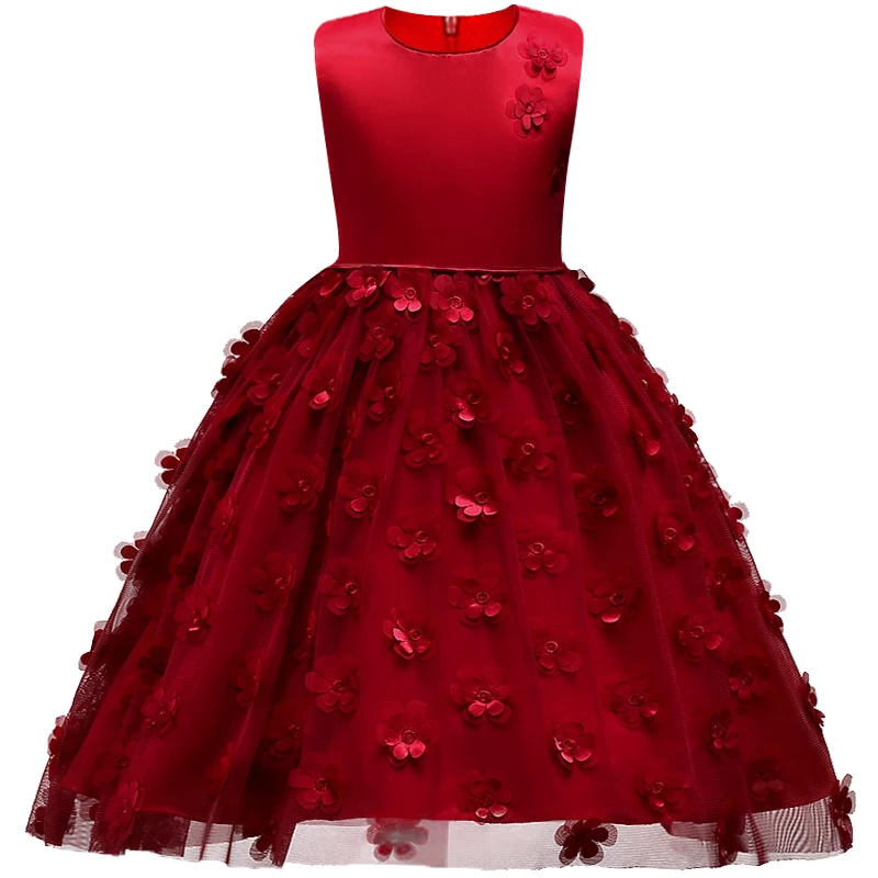 

Kids Girl Ball Gown Dress for Toddler Girl Summer Lace Dress 2-8 Year Princess Birthday Party Dress Children Clothing