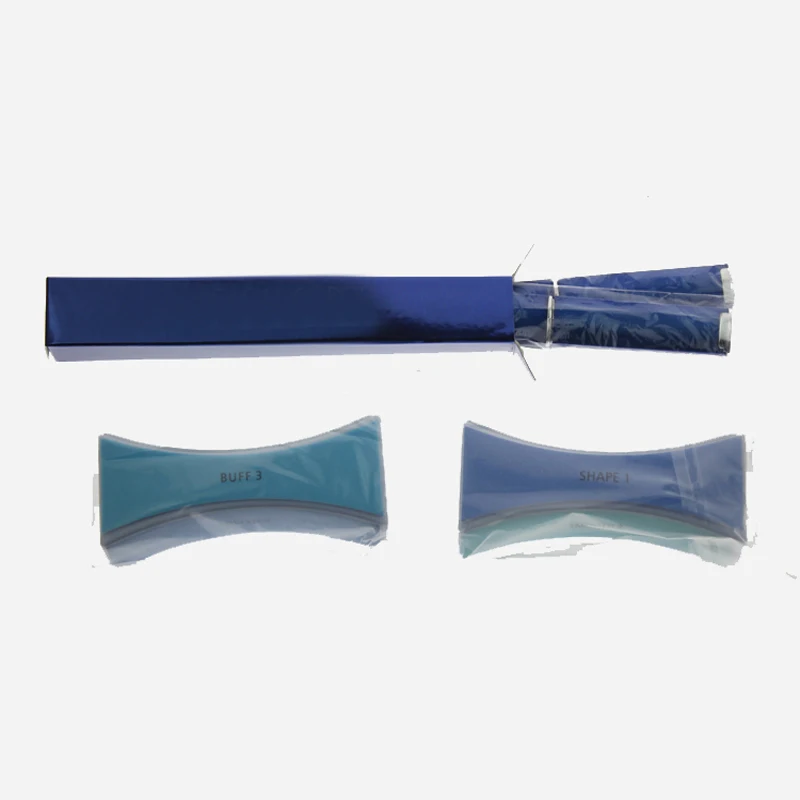 

4Pcs/Set Blue Color Professional Nail Care Set Kit Include 2PCS Glass Nail Files With Case 2PCS 4Steps Nail Buffer Blocks