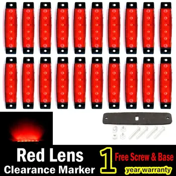 

20X 3.8" 6 LED Red Side Marker Lights RED Trailer Marker Lights Rear Side Marker Lamp Led Marker Lights for Trucks Cab Trailer