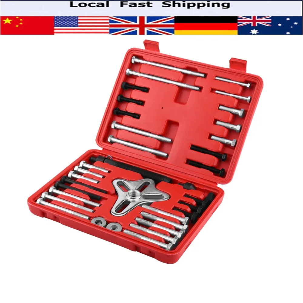46 Pcs Universal Steering Wheel Puller Set Harmonic Balancer Gear