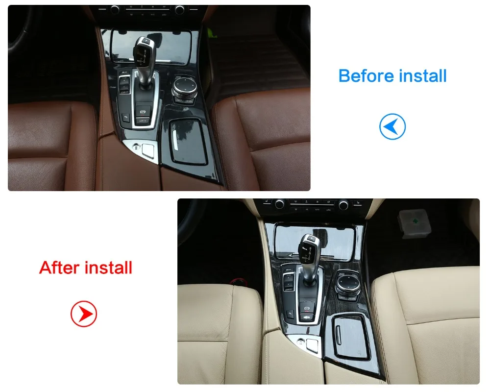 cheap Black Ash Wood ABS Center Console Gear Shift Panel Cover Trim Car Accessories For BMW 5 Series F10 520li 525li 530li 2011 2017
