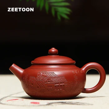 

Collection Dahongpao 170cc Authentic Yixing Teapot Chinese Health Care Purple Clay Fang Gu Pot Master Handmade Kuong Fu Tea Set