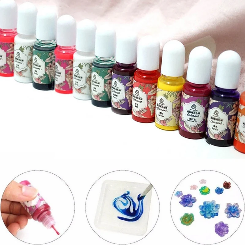 

10g/Bottle DIY Handmade UV Resin Liquid Pigment Art Crafts Coloring Dye Colorant Transparent Drop Soap Dyes