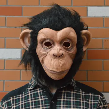 

Event Party Cosplay Animal Decorative Mask Orangutan Big Ear Monkey Latex Full Face Head Mask Dragon Ball Monkey Funny Mask