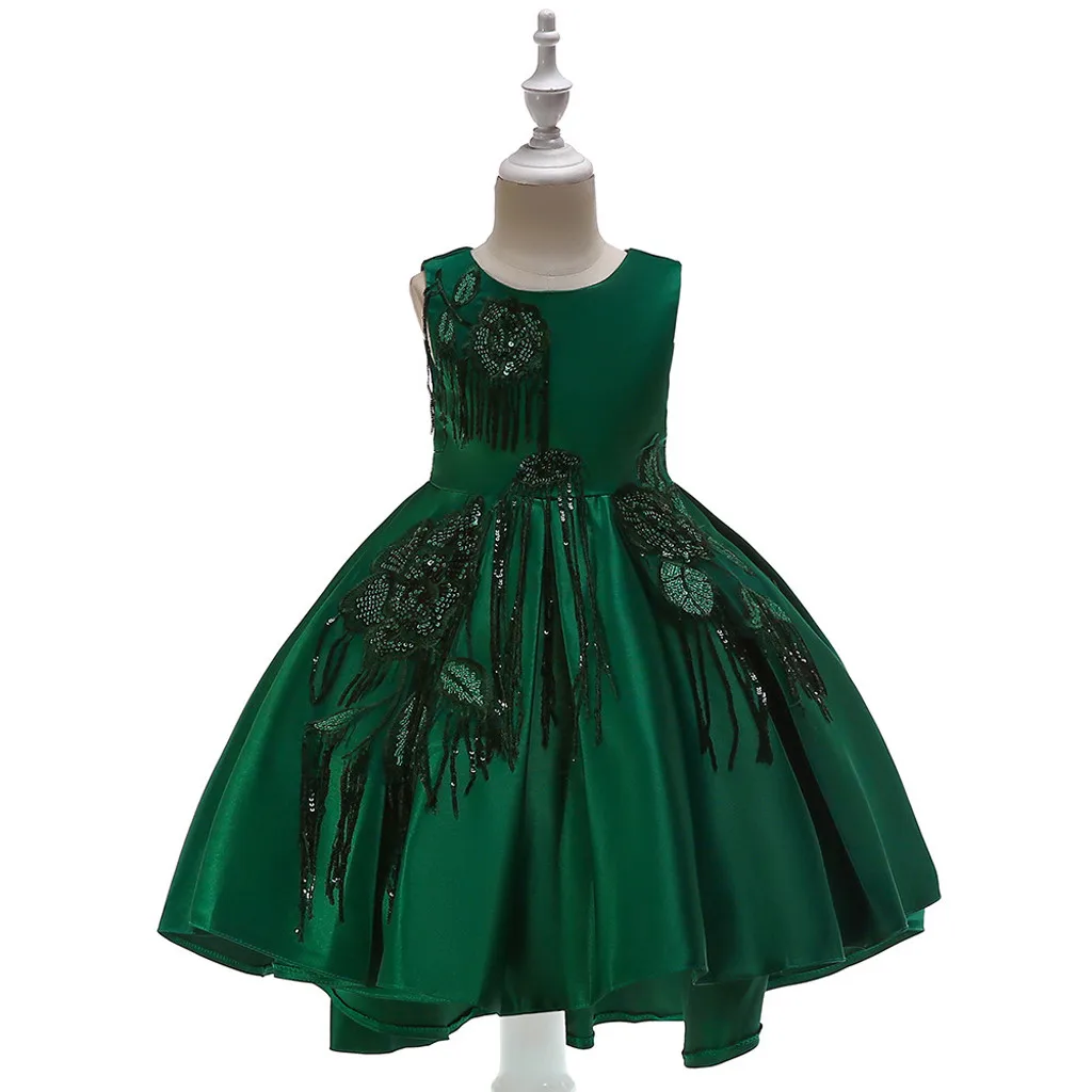 FEITONG Toddler Child Girls Sleeveless Lace Bowknot Princess Wedding Birthday Performance Formal Tutu Dress