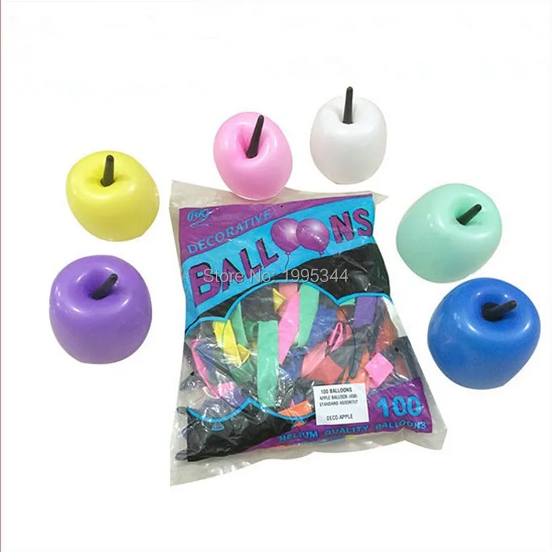 

HOT 100 pcs/lot Small apple shaped balloons Birthday party kids toys Latex balloons Hot sell