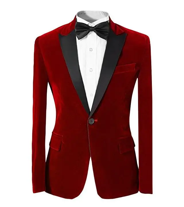 Red-Men-s-Suit-Jacket-Blazer-One-Button-Peak-Lapel-Men-s-Jacket-Formal ...