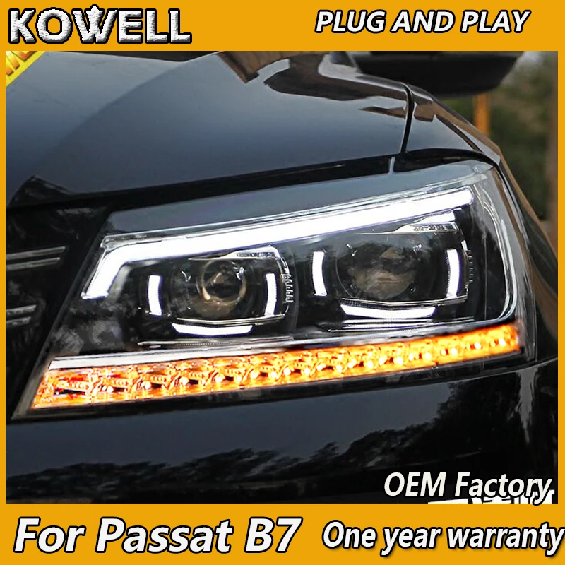 skrivebord medley Tremble Kowell Car Styling For Vw Passat B7 Headlights 2011 2012-2015 America Passat  Cc Led Headlight Drl Bi Xenon Lens High Low Beam - Car Headlight Assembly -  AliExpress