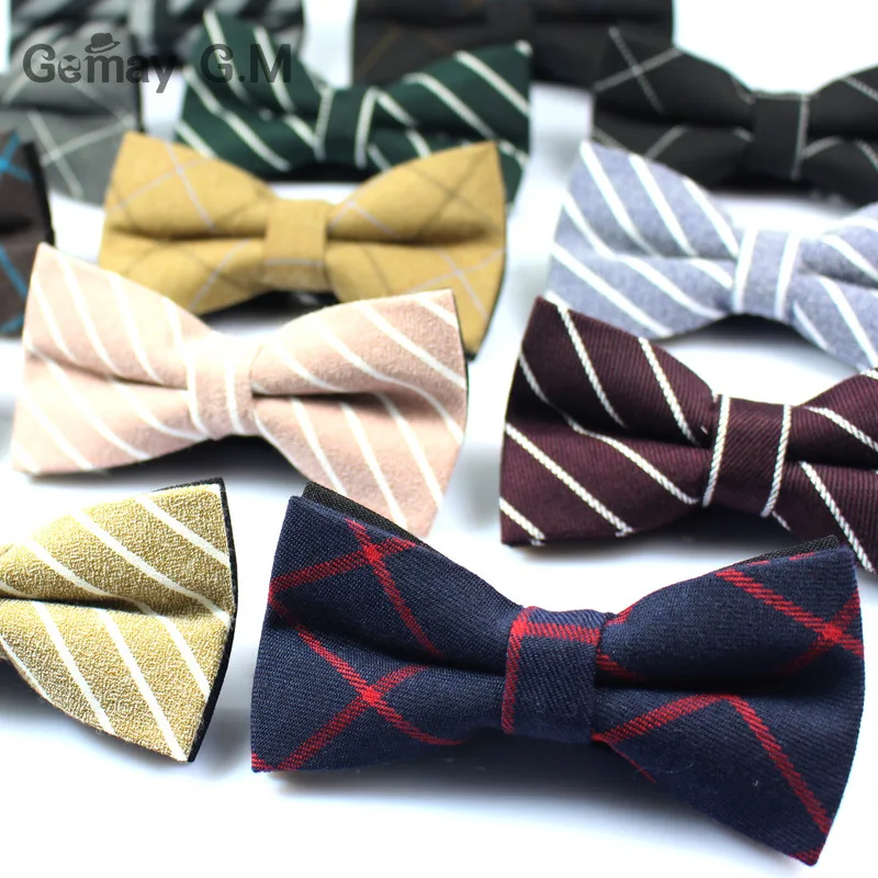 Newest Cotton Men's Bow Tie Brand Classic Plaid Ties Bowtie Leisure Business Shirts Bowknot Bow Ties Cravats Accessories