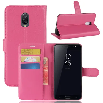 

30pcs/lot Lichi wallet PU Leather stand+TPU Cover Case with card slot For Samsung Galaxy J7 Plus J7310