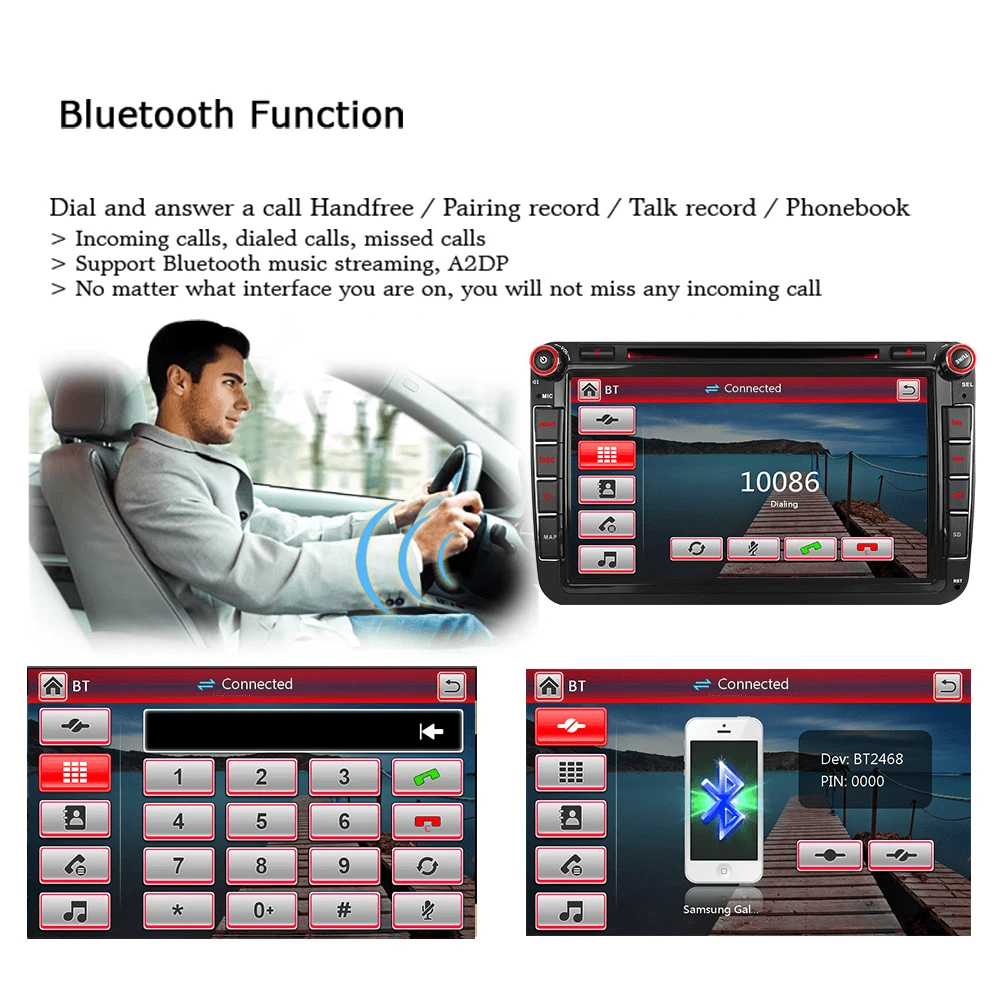 A Sure 8 дюймов 2 Din Автомобильный Радио dvd плеер Navi для Volkswagen VW Passat Skoda T5 Polo SHARAN Touran TIGUAN