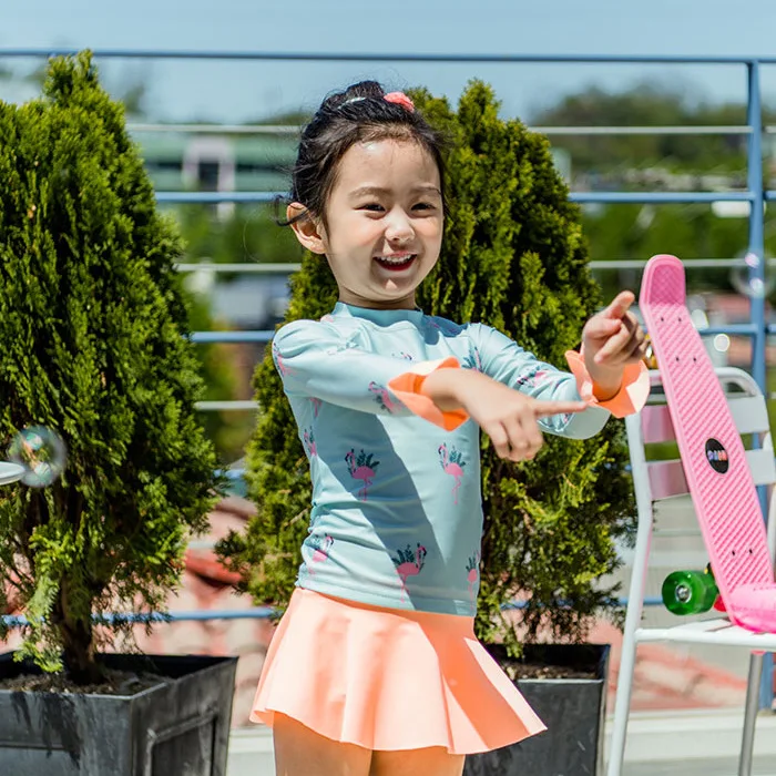 

Child Swimwear Girl Bathing Suit Girls Kids Swimming Junior Swimsuit 2018 Chaton Korea Skirt Leg Children Long Sleeve Print