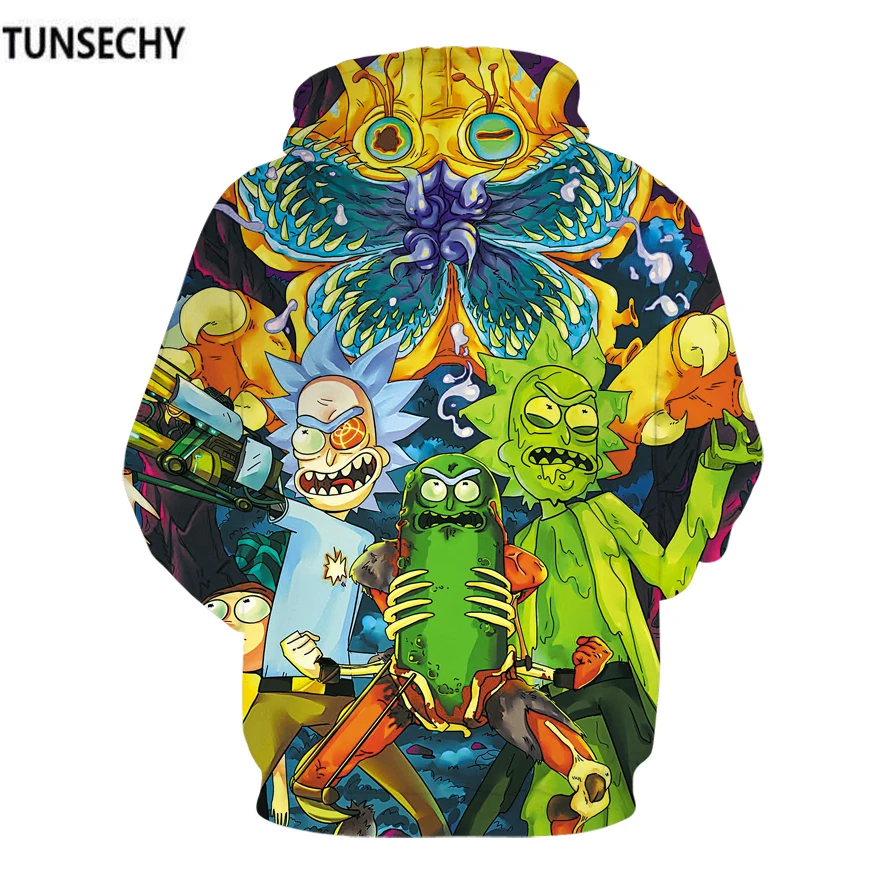  TUNSECHY Brand Cosmos 2018 Fashion Brand 3D hoodies cartoon rick and morty print Women/Men Hoody ca
