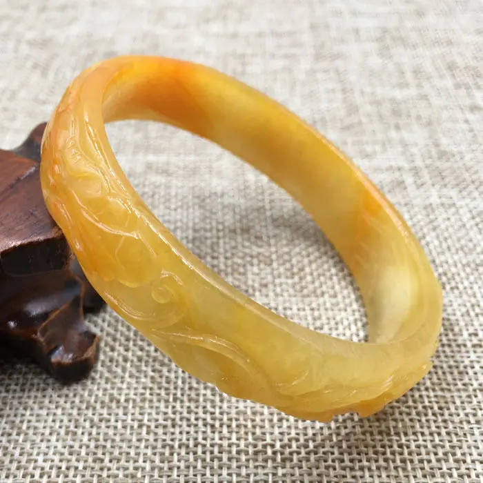 

A-271 Beautiful China Hand-carved Orange Jadeite Jade Gems Bracelet Bangle 64mm