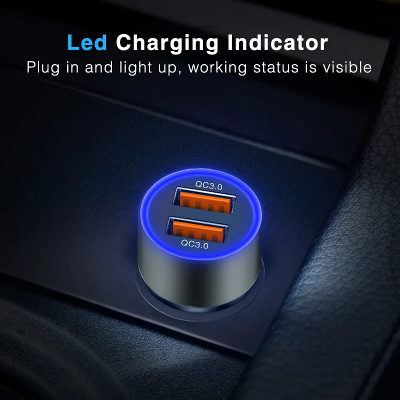 72 W المزدوج QC 3.0 USB شاحن سيارة سريعة تهمة 3.0 USB شاحن آيفون سامسونج هواوي شاحن سريع للهاتف المحمول سيارة USB محول