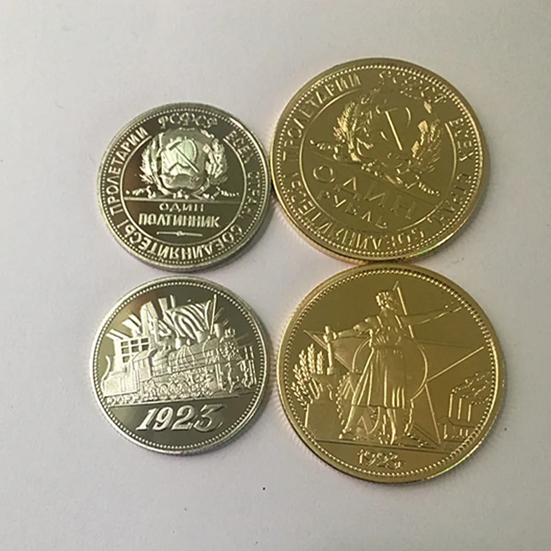 

2 шт. (один серебряный и один золотой), 1923, кепэк, Россия, BCEX, CTPAH, монета, Золотая и серебряная, тройная монета