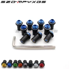 10Ps Motorcycle 5mm Windscreen Windshield Bolts Screw Nut Fastener Kit For HONDA cbr 600 rr/f4i/f4 vfr 800 steed 1000rr cb1000r for honda cbr600 cbr1000x cbr 1000x cb500r cb500x cb 500r 500 m5 motorcycle windshield windscreen bolt screw nut fastener kit