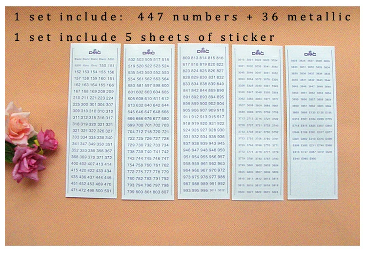 wholesale cross stitch floss number stickers DMC number sticker, stickers with DMC number numbers 447 numbers   36 metallic (3).jpg