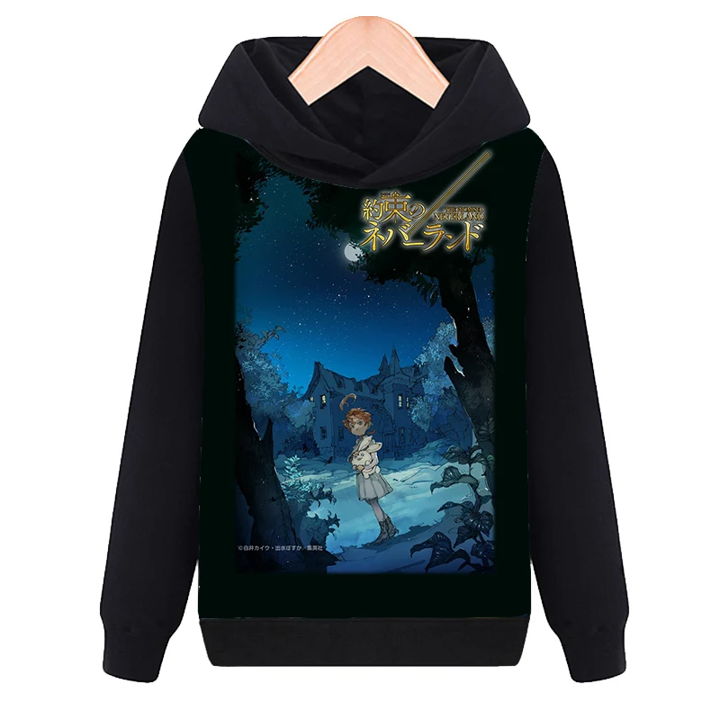 

Anime Promised Neverland Yakusoku no Neverland Emma Ray Norman Cosplay Hoodies Sweatshirts Spring Men Women Pullover Coat Tops