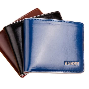

New Hot Sale Fashion Men Wallets Quality Patent Leather Mobile Page Short Style 3 Colors Wallet Card Holder Purse Free Shipping