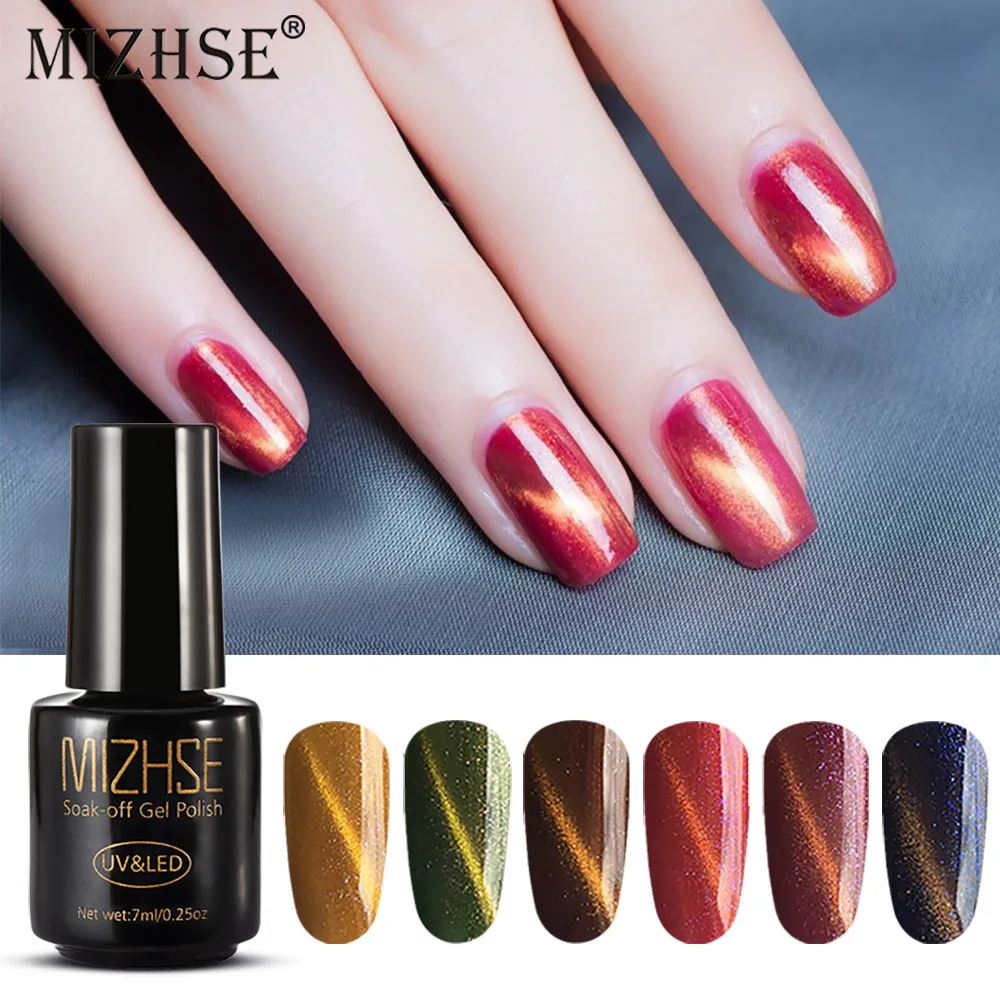 

MIZHSE 7ml Cat Eyes Gel Nail Polish Nail Art Soak Off Led UV Gel Nail Polish Magnetic Gel Lacquer UV LED Cat's Eye Effect Glue