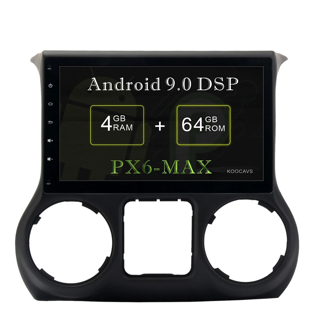 Excellent KOOCAVS 10.2" IPS Android 9.0 Car GPS Radio Player for Jeep Wrangler 2015-2016 with 4GB+64GB Auto Stereo Multimedia Headunit 0