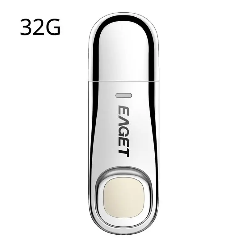 

EAGET Metal Silver Fingerprint Encryption U Disk 32g/64g Data Security Protection USB Flash Disk For Business Office