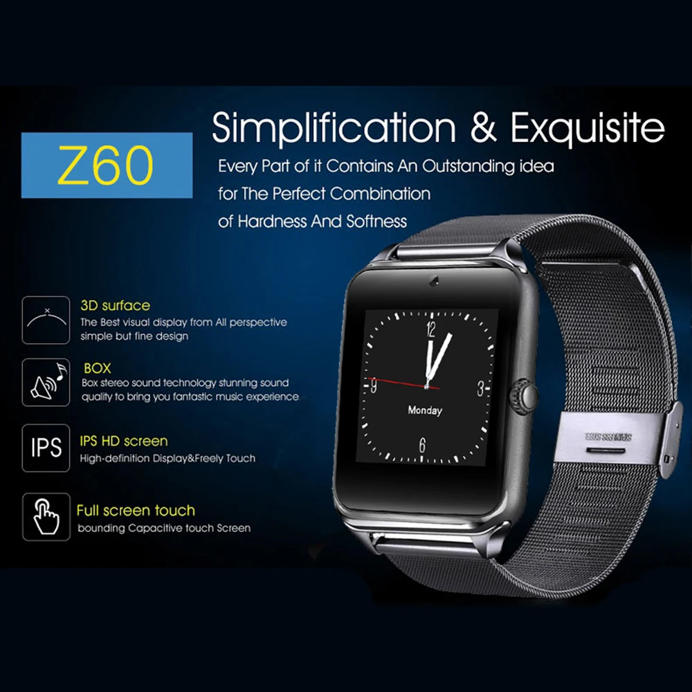 

OGEDA 2019 Fitness Smart Watch Men Women GT08 Metal Strap Stopwatch Bluetooth support Sim TF card Android and IOS multi-language