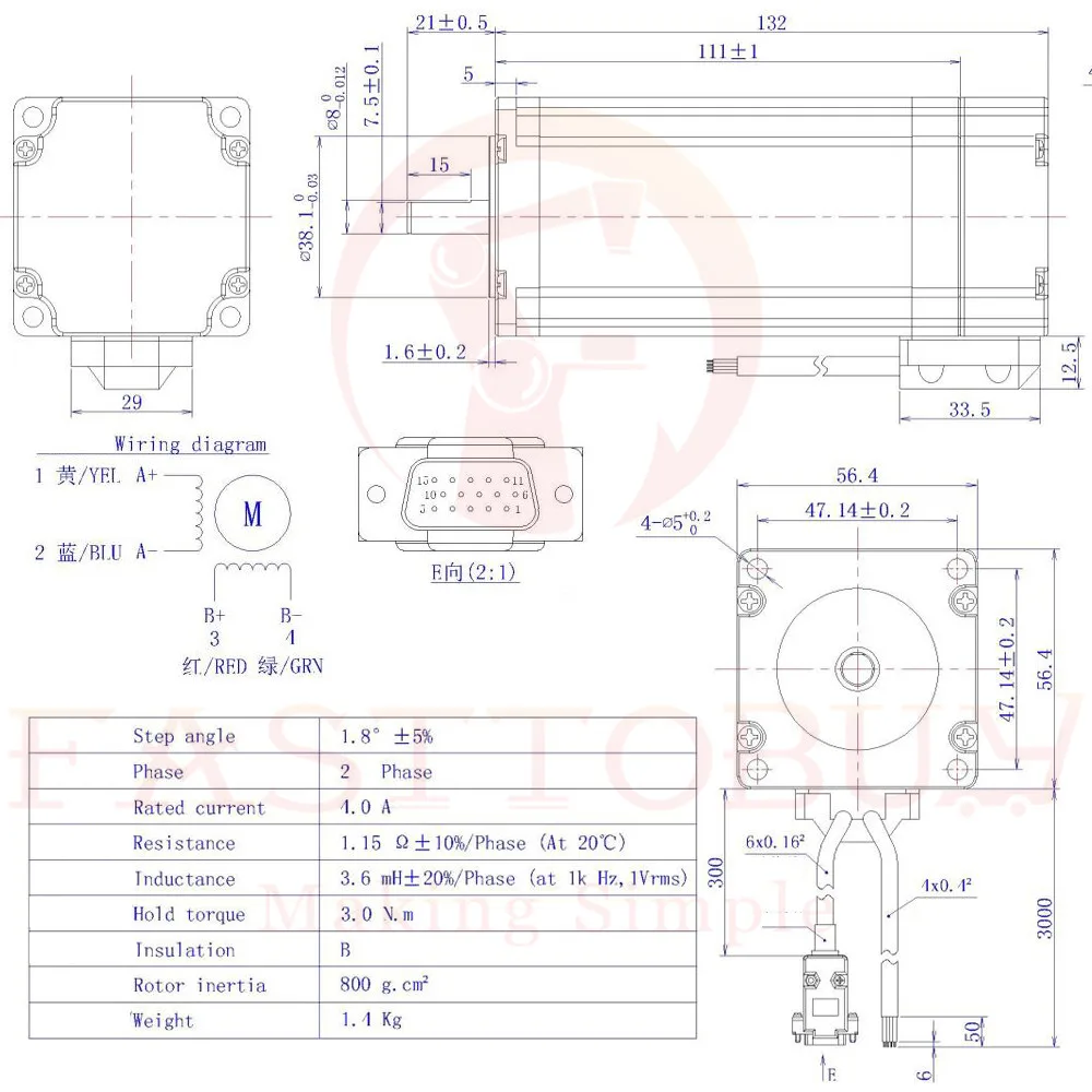NEMA23 3 Нм замкнутый цикл шаговый комплект HBS57 + 57HBS30 DC36V DSP Гибридный Серводвигатель