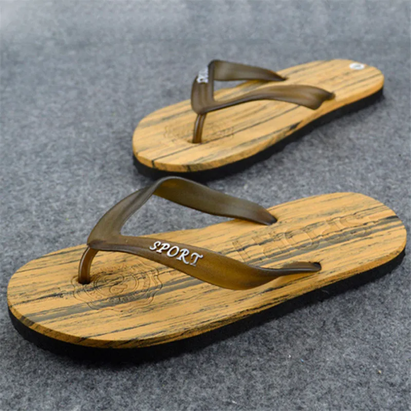 WOLF WHO/модные мужские Вьетнамки; высококачественные удобные пляжные сандалии; мужские тапочки; повседневная обувь; Meskie kapc X166 - Цвет: brown