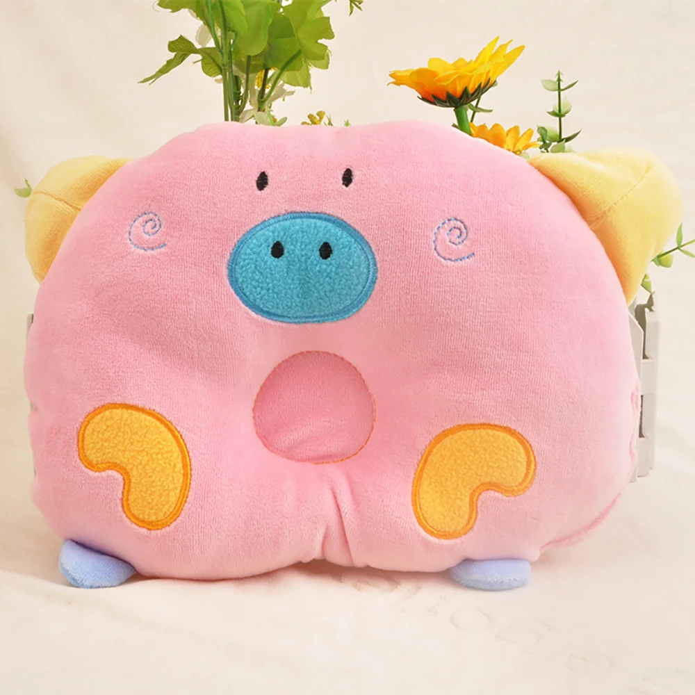 Baby Cartoon Pig Pillow Infant Velvet Headrest Sleeping ...
