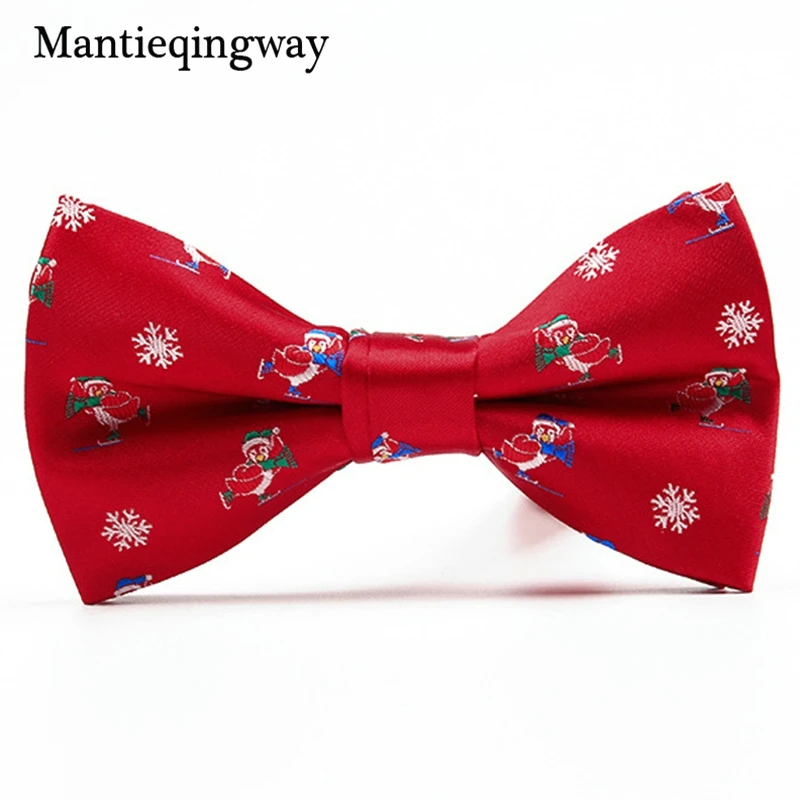 Mantieqingway New Christmas Bowtie for Mens Suits Tree Snowflake