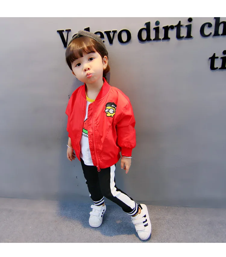 Коллекция года, весенне-Осенняя детская одежда короткая куртка с героями мультфильмов для мальчиков и девочек в Корейском стиле детская бейсбольная форма, пальто