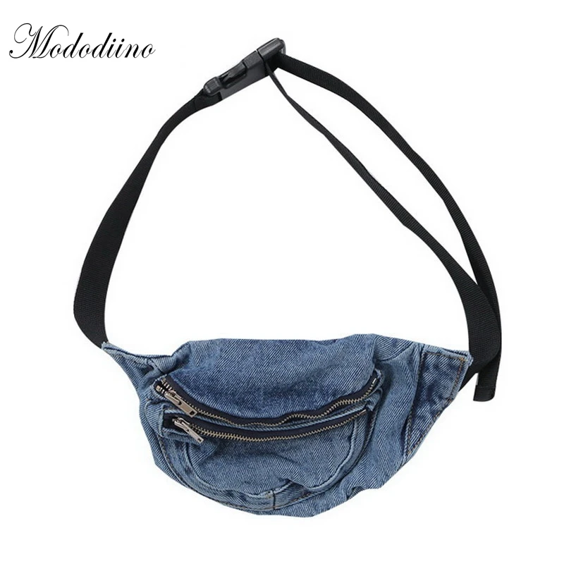 Mododiino Лидер продаж джинсовая мода ремень сумки Новинка 2018 года поступления нагрудная Повседневная сумка Твердые Fanny Pack классический для