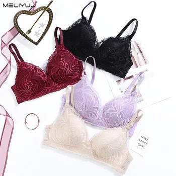 

Sexy Lace lingerie light Padded Bras For Women Push up Bra Cotton Wireless Bralette Female underwear