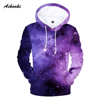 

Cool Purple Sky 3D Hoodies Sweatshirts Men / Women Hoodies 3D Stars Print Space Galaxy Fashion Hooded Polluvers Male Hoody